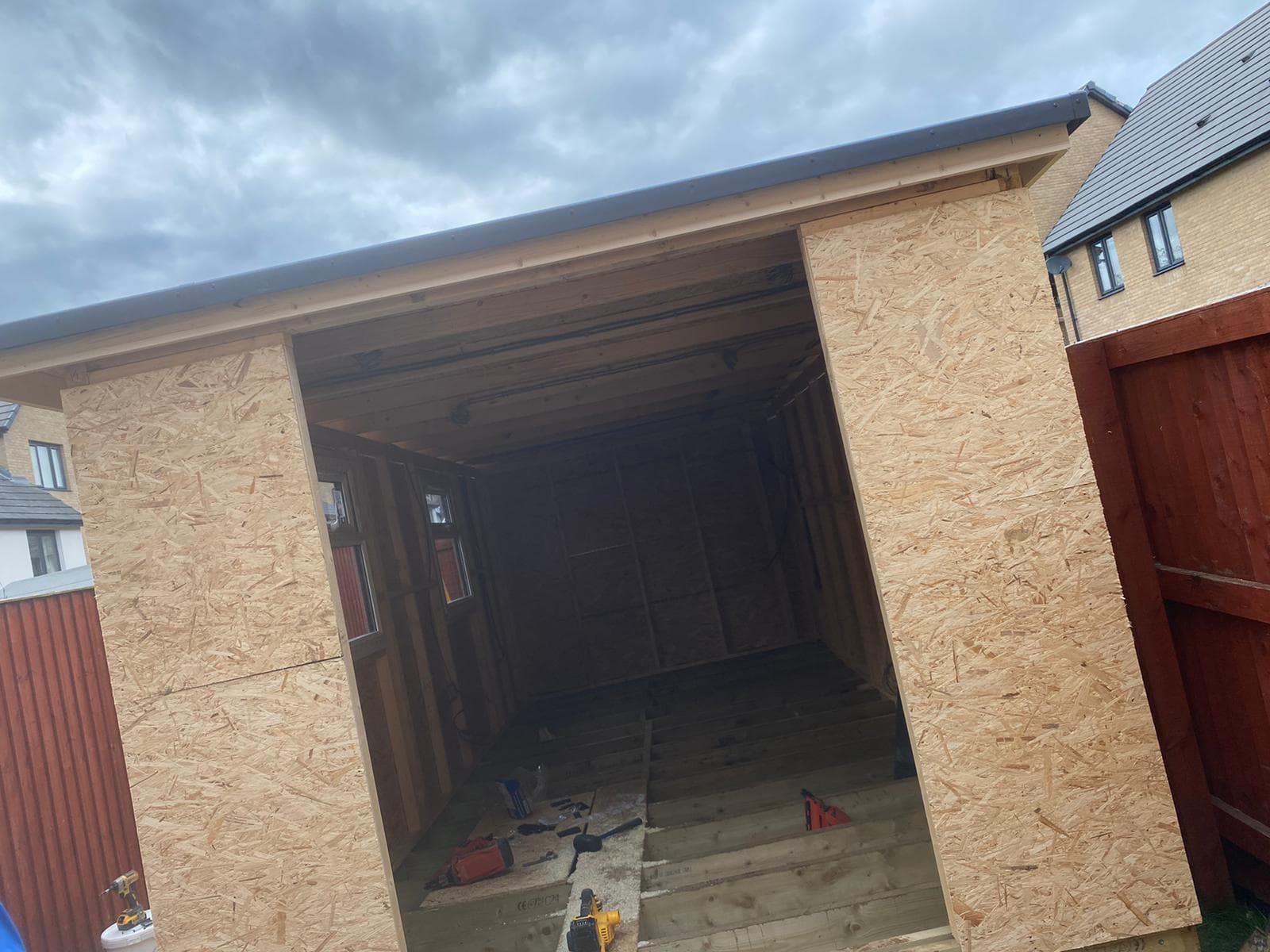 View of garden room during construction